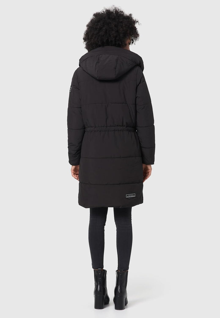 Navahoo Damen Wintermantel kurzer Steppmantel mit Kapuze Zuckertatze XIV XS-XXL XS Schwarz, XS Schwa