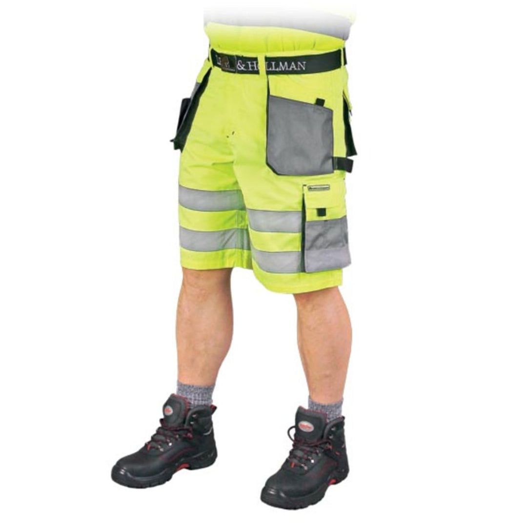 Leber&Hollman LH-FMNX-TS_YSBL Formen Schutzhose - Kurz, Gelb-Grau-Schwarz, L Grösse