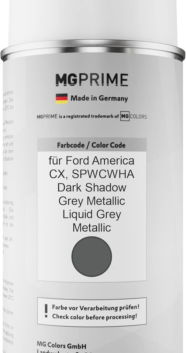 MG PRIME Autolack Sprühdosen Set für Ford America CX/SPWCWHA Dark Shadow Grey Metallic/Liquid Grey M