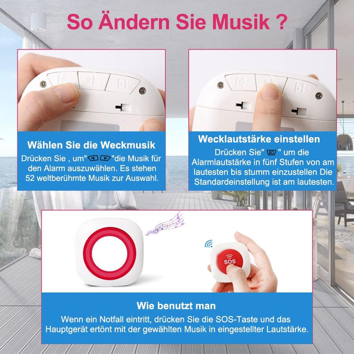 GSM 2G SMS-Benachrichtigung Hausnotruf Notruf Wireless Mobiler Alarm für Senioren Krankenpflege Älte