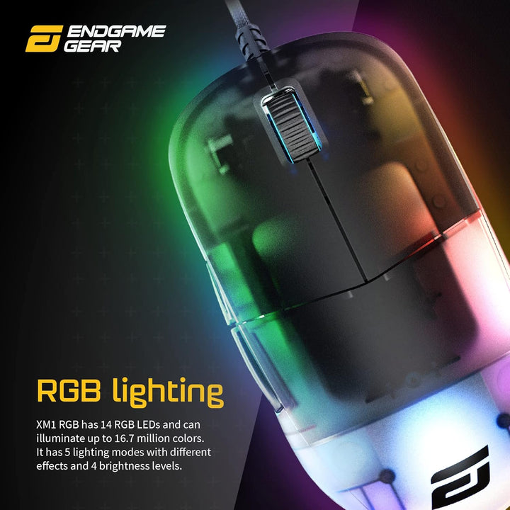 ENDGAME GEAR XM1 RGB Gaming Maus - Optischer PWM3389 Sensor - 50:16.000 DPI - 5 Tasten – GM 4.0-60M