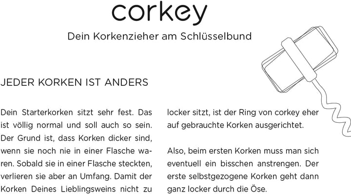 corkey – Korkenzieher am Schlüsselbund – Schlüsselanhänger