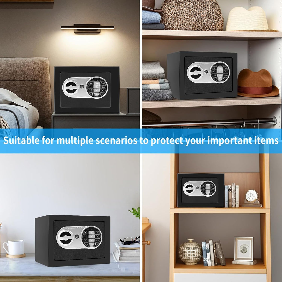 Safe Tresor Klein Möbeltresor mit Zahlenschloss, Vankarr Elektronisch Wandtresor Haussafe Hotelsafes