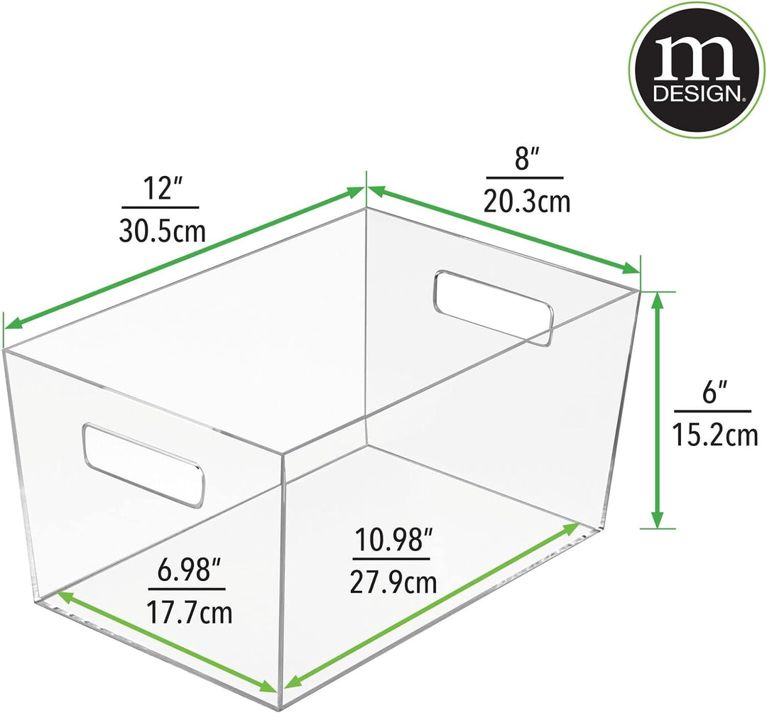 mDesign Aufbewahrungsbox mit Griffen – mittelgrosse Kühlschrankbox zur Lebensmittelaufbewahrung – Ki