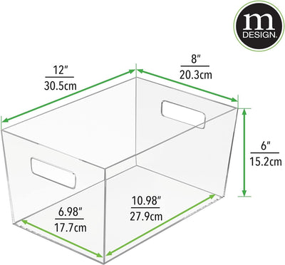 mDesign Aufbewahrungsbox mit Griffen – mittelgrosse Kühlschrankbox zur Lebensmittelaufbewahrung – Ki