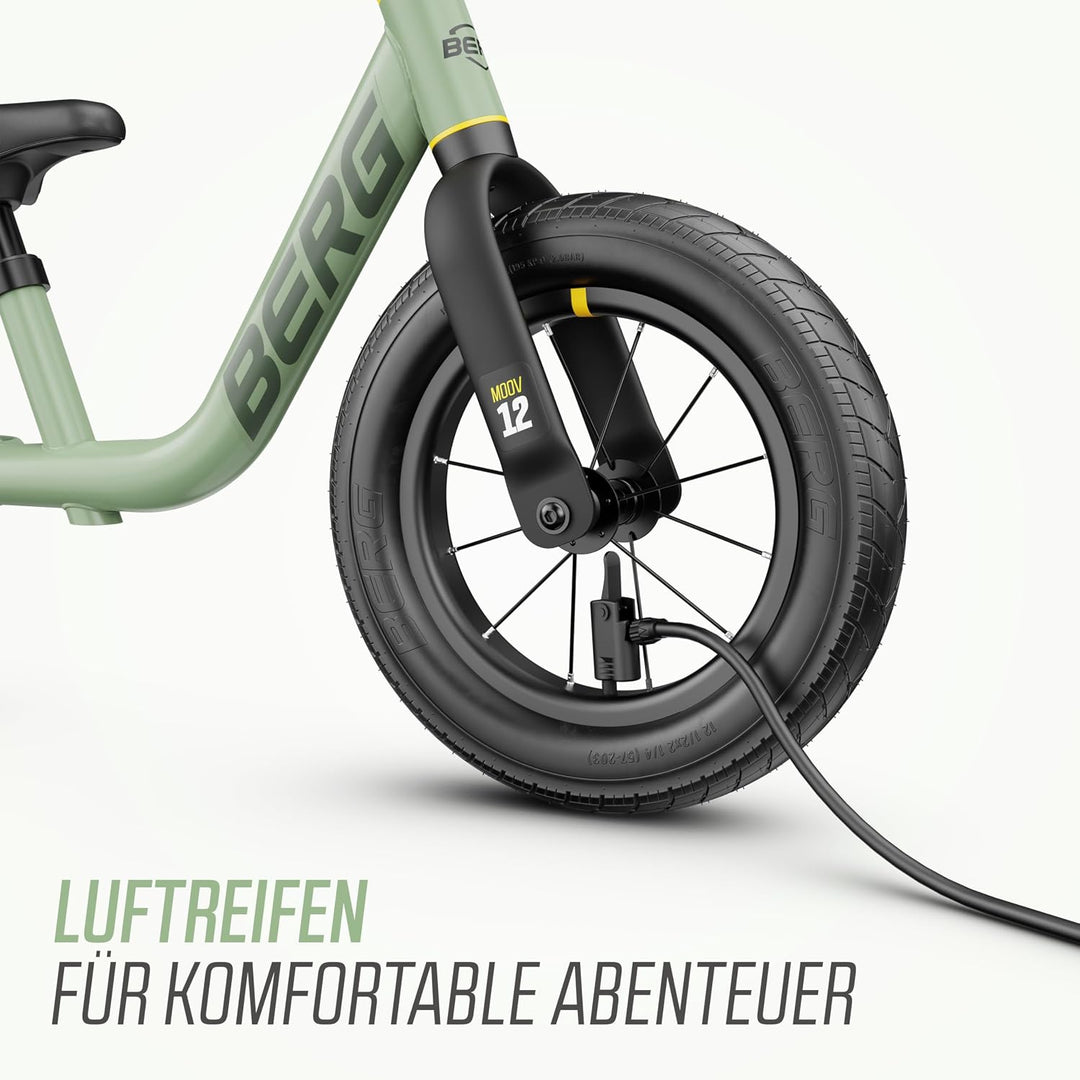 BERG MOOV 12 Laufrad | ab 2,5 Jahre | 12 Zoll | Lauflernrad bis 30 kg mit Luftreifen | Lenkrad und S