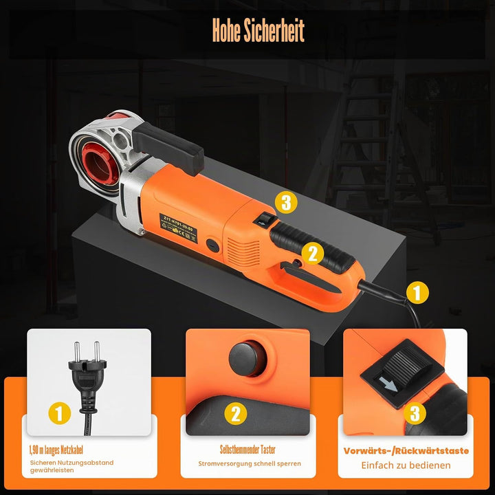 Elektrische Gewindeschneidmaschine 2300W Rohreinfädler mit 6 Matrizen (1/2", 3/4", 1", 1-1/4", 1-1/2