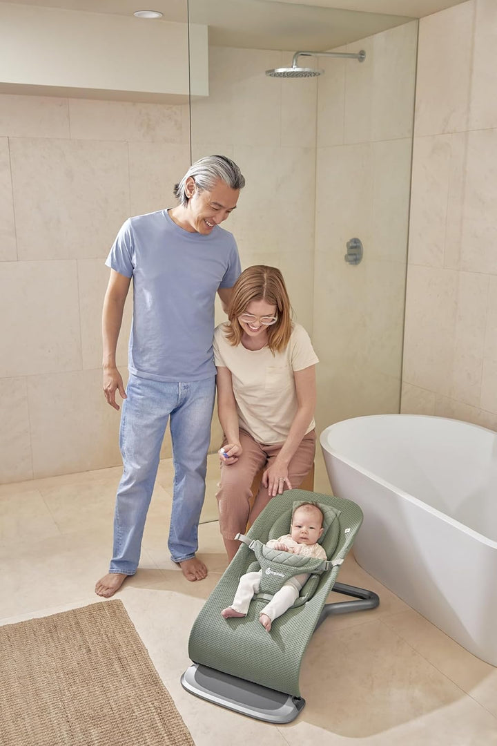 Ergobaby 3-in-1 Evolve Bouncer Mesh, Ergonomische Babywippe für Neugeborene ab Geburt bis zum Kleink