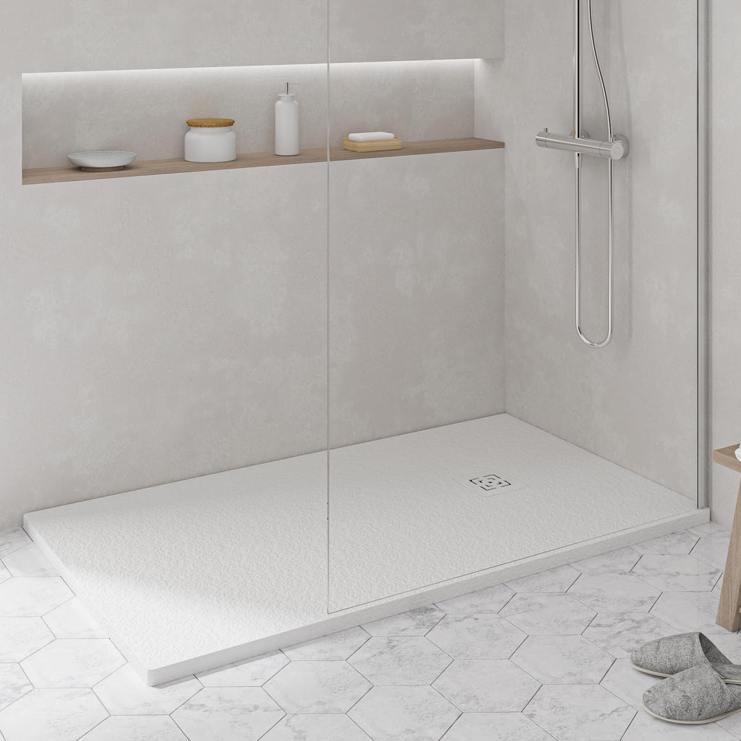 KOES - Kunstharz-Duschwanne Modell NILO – 70x80 – Weiss RAL 9003 70x80cm Weiss, 70x80cm Weiss