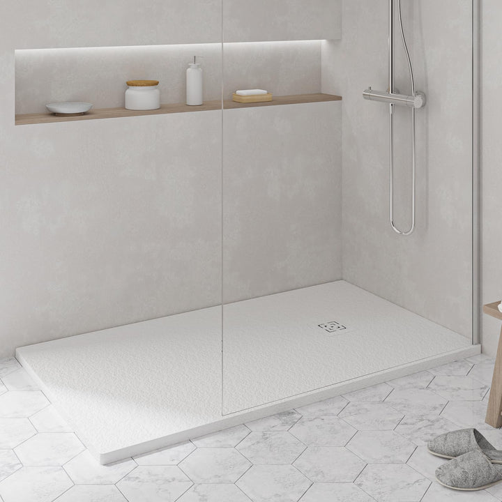 KOES - Kunstharz-Duschwanne Modell NILO – 70x80 – Weiss RAL 9003 70x80cm Weiss, 70x80cm Weiss