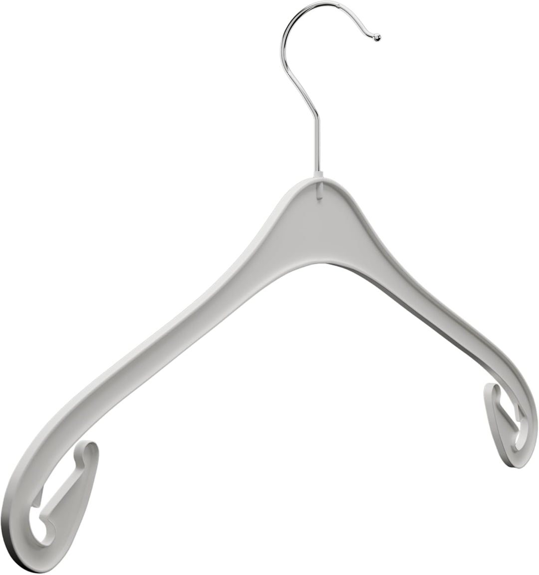 Kleiderbügel NA 43 cm - 100 Stück - aus Kunststoff- weiss - 360° drehbarer Haken - platzsparend - He