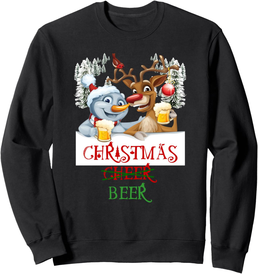 Christmas Cheer Beer Ugly Christmas Sweater Drinking Gift Sweatshirt