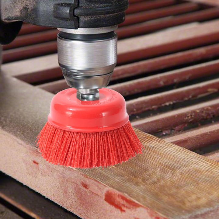 4 Stück Nylon Topfbürste Winkelschleifer M14, 75mm Nylonbürste, Schleifbürste, Topfbürste für Bohrma