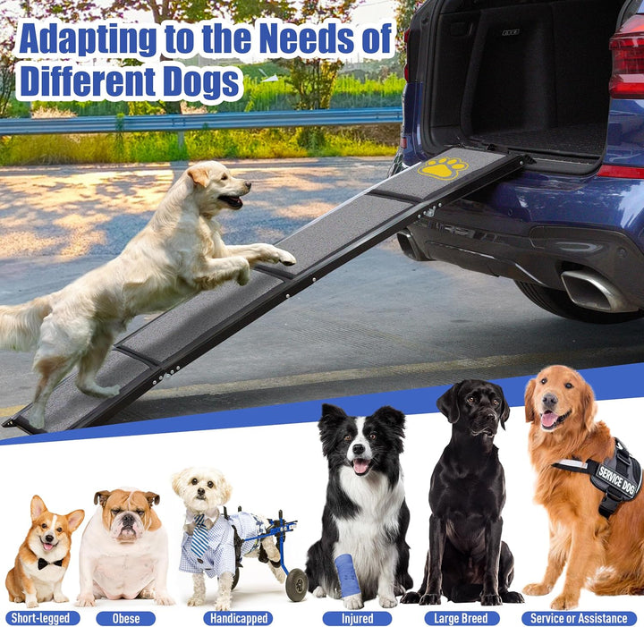 BACOENG 180cm Hunderampe Auto Klappbar, Hundetreppe Auto mit Rutschfester Teppich, rutschfest Hunder