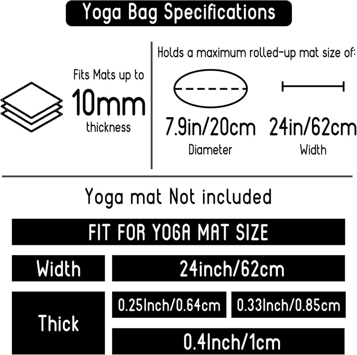 Wasserdichte Yogatasche für Damen mit Nassfach Flaschenhalter Durchgehendem Verstellbarer Schultergu