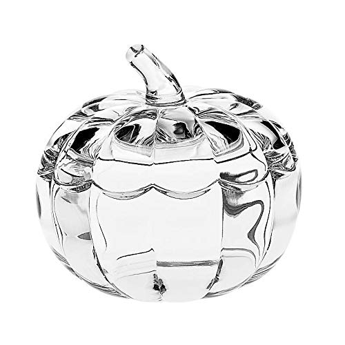 Glasdose Kürbis Imperial 17,5cm Bonboniere Keksdose Bleikristall Hebst Halloween