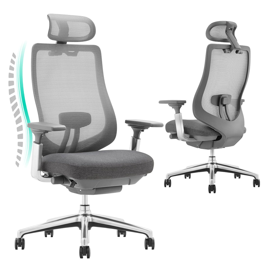 COLAMY XK Atlas Ergonomischer Bürostuhl, Netz-Chefsessel mit verstellbarem Kopfstütze, Computer Schr