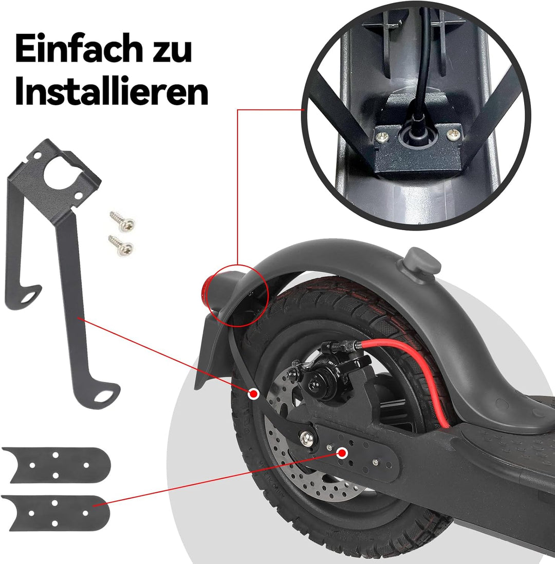 Satgoo E Scooter Schutzblech Hinten für Xiaomi Scooter, Metallhalterung, Integriertes Nummernschild