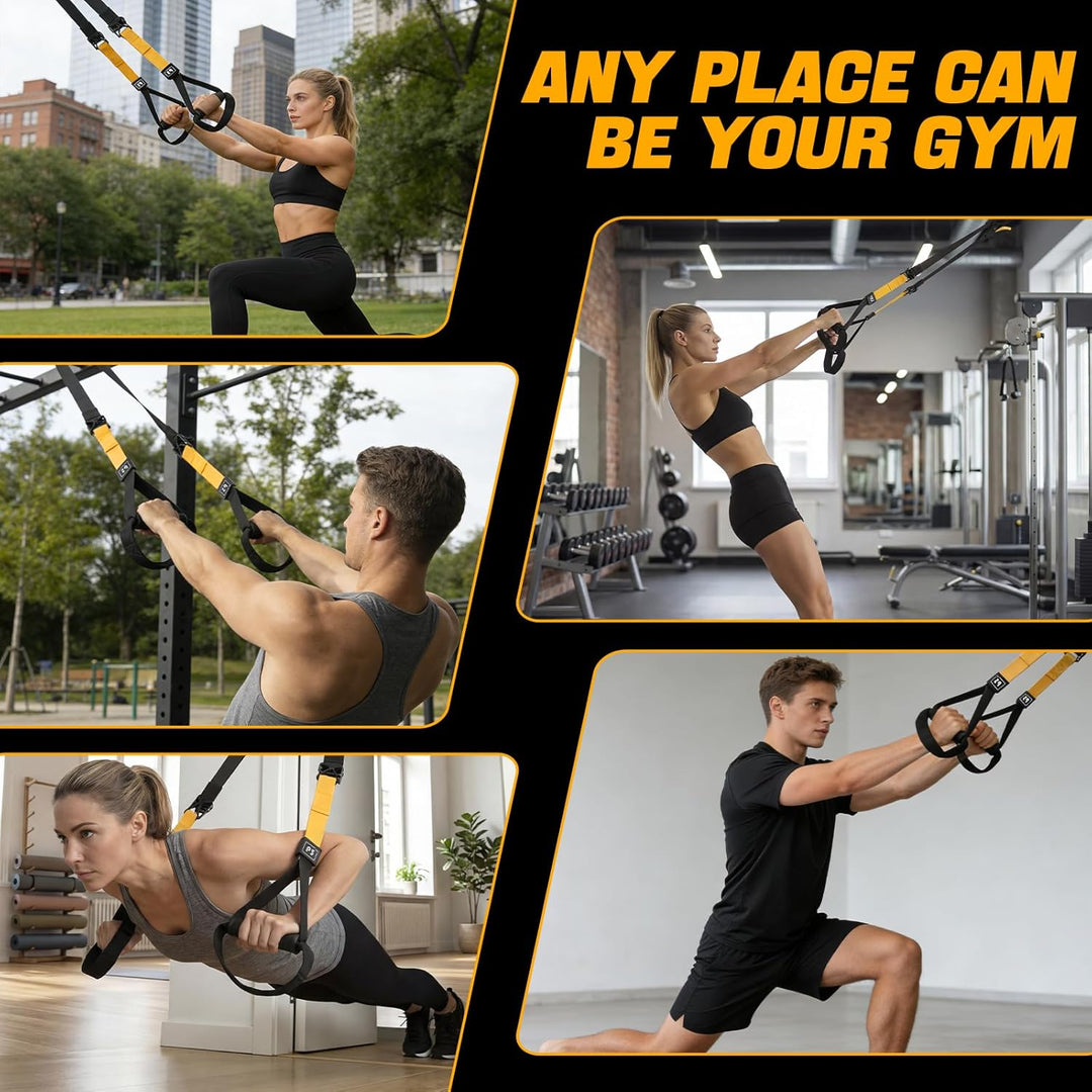 Schlingentrainer Sling Trainer Set,Suspension Trainer Kit mit Türanker & Befestigungsgurt,Verstellba