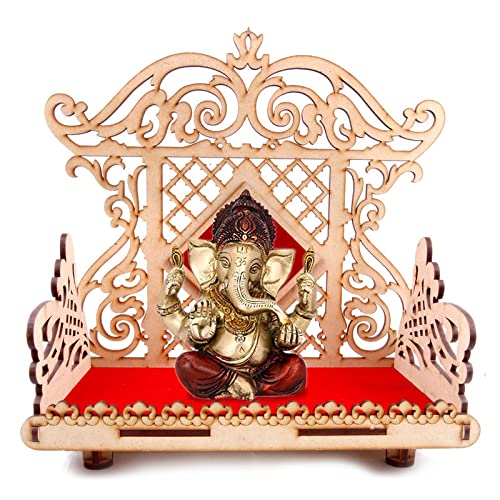 Crazyink Wandbehang Puja Tempel für Zuhause Gott Ständer für Pooja Zimmer Mandir Holz Devghar Stände