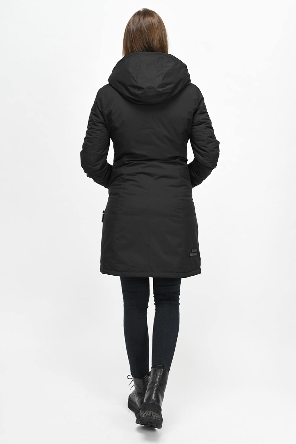 Navahoo Damen Wintermantel Winterparka mit Kapuze Letiziaa XS-3XL M Schwarz, M Schwarz