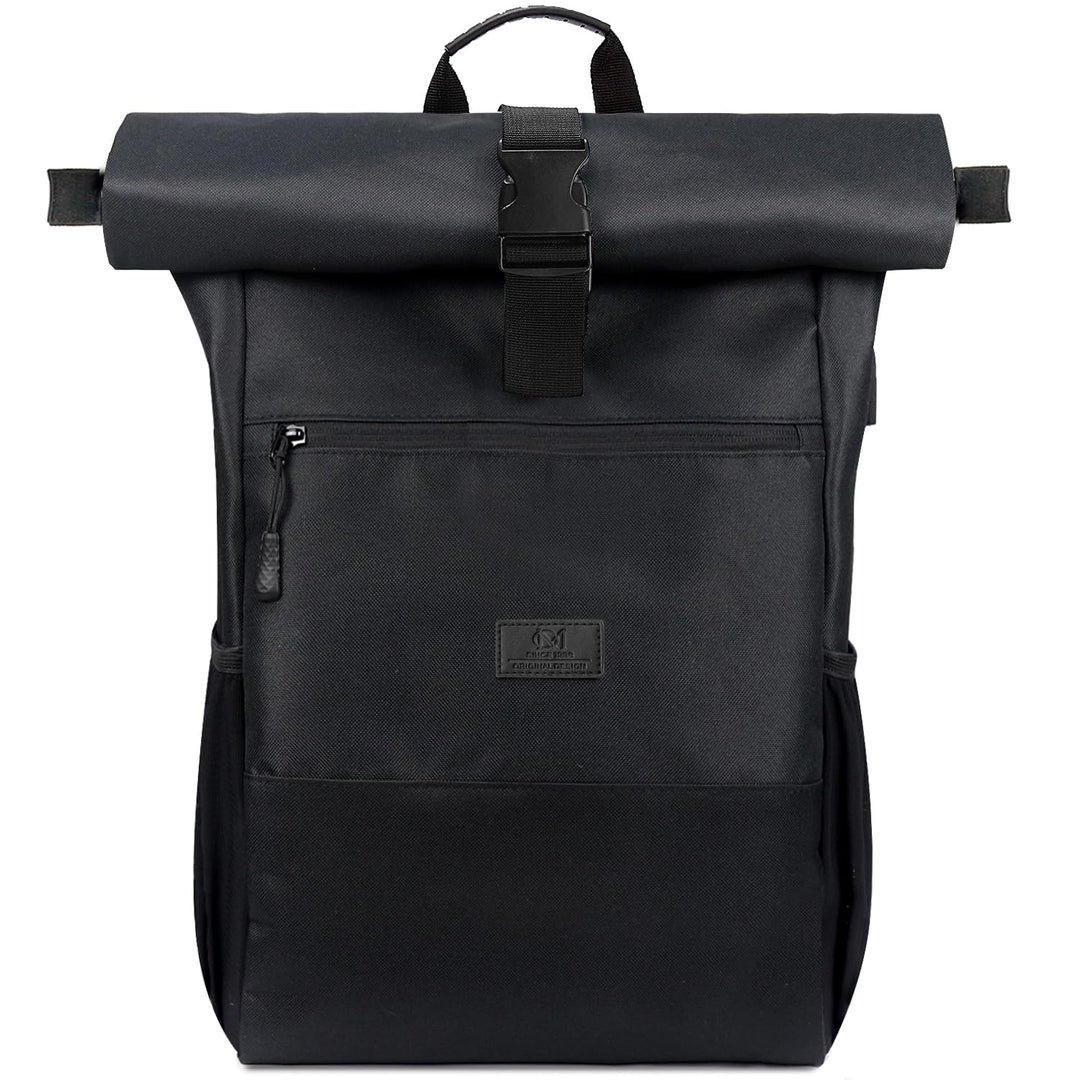 RJEU Laptop Rucksack für 17 Zoll,Rolltop Rucksack Herren Damen,Laptoptasche mit USB-Ladebuchse für S