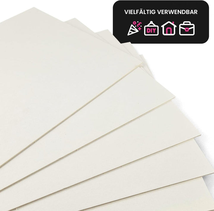 Netuno 100 Blatt Bastel-Pappe Creme-Weiss DIN A4 21 x 29,7 cm 1,55 mm 630g Holzpappe zum Basteln Bie