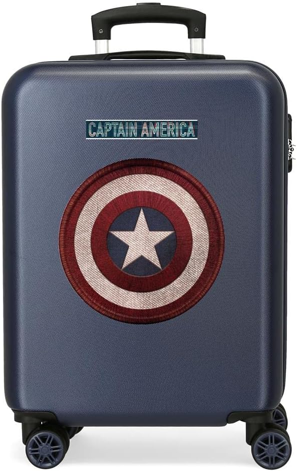 Marvel Avengers Captain America Kabinenkoffer Blau 38x55x20 cms Hartschalen ABS Kombinationsschloss