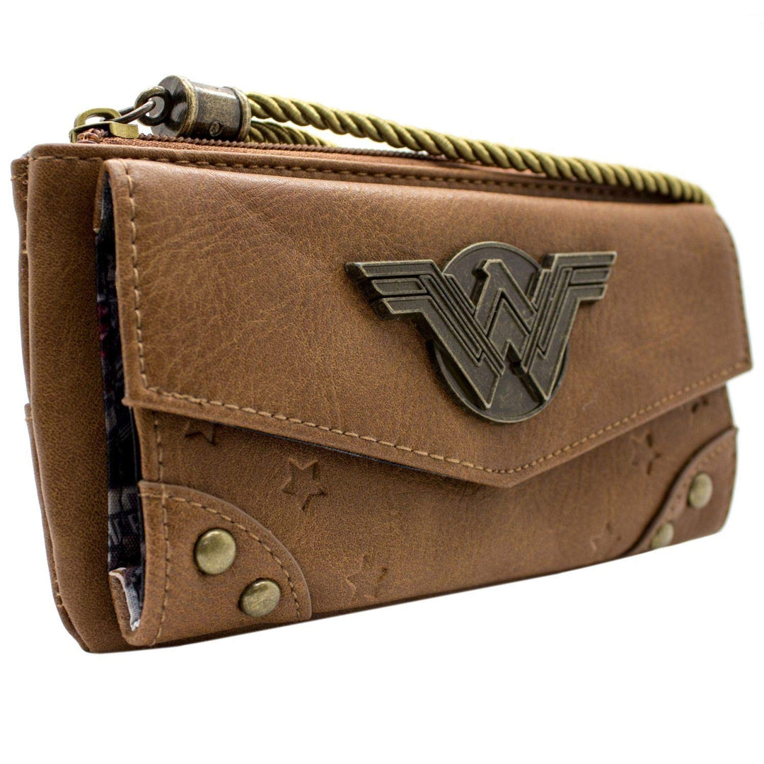 DC Wonder Woman Sterne & Streifen Kriegeranzug Emblem Portemonnaie Clutch Münzfach & Kartenhalter, R