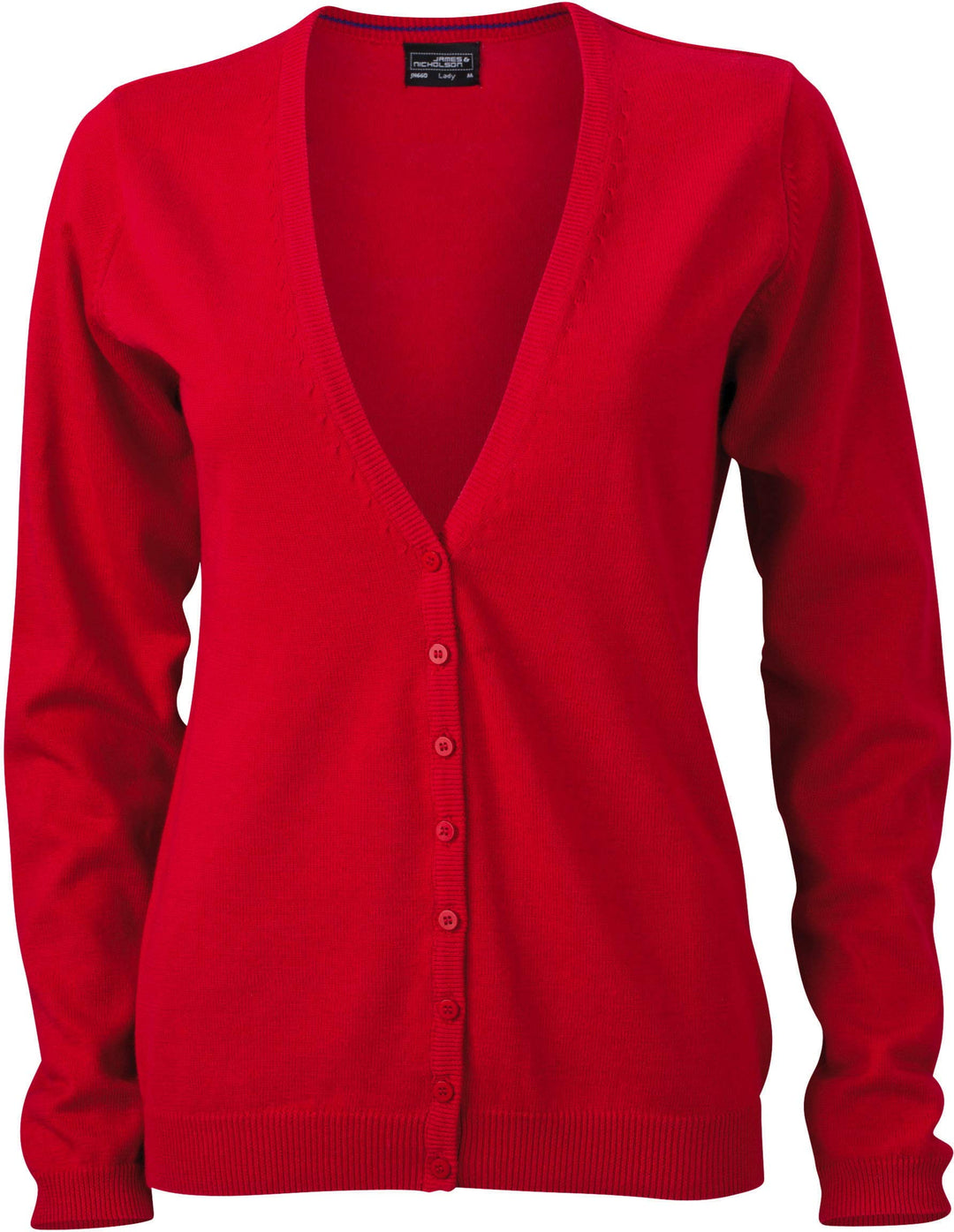 JN660 Damencardigan Strickjacke Damen Cardigan V-Neck XXL,Red