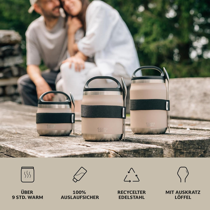 Campo Libre.® Lotta, Thermobehälter für Essen, Edelstahl Thermobecher Essen mit Löffel, Warmhaltebeh