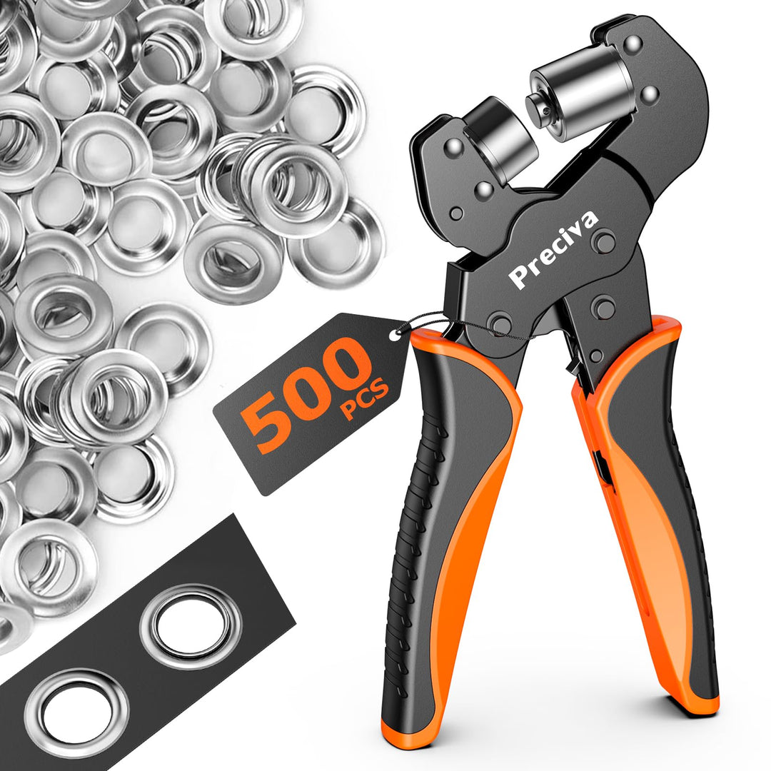 Ösenzangen Set, Profi Ösenzange mit Hebeltechnik Sichere Ösenpresse 10mm mit 500 Ösen Magnetische Ös