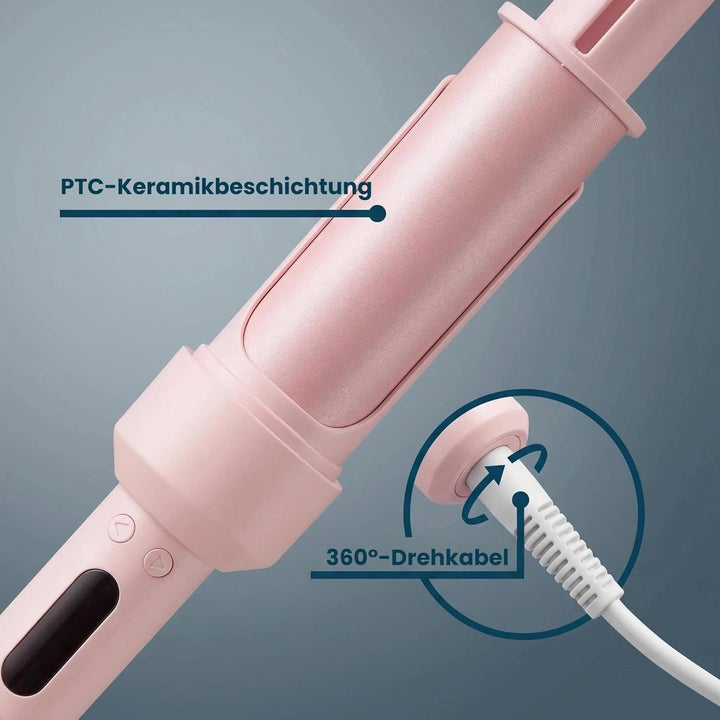 Lockenstab Hairstyler Automatischer Lockenstab, 32mm Selbstrotierender Lockenwickler mit 3 Temperatu