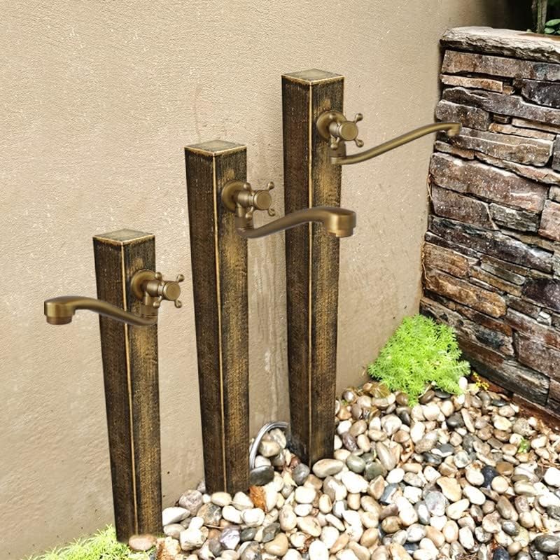 KOPYFANTAP Wasserhahn Wandmontage Kaltwasser，Messing Antik Wand 180° Drehbar Waschtischarmatur，Singl