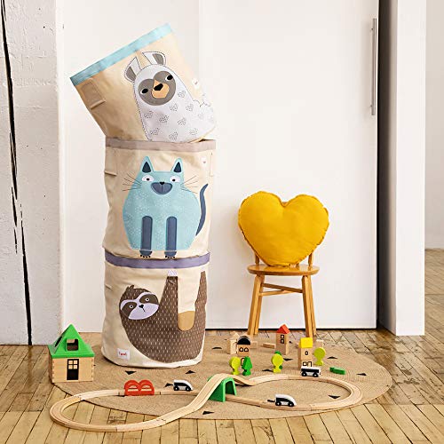 3 Sprouts Korb Kinderzimmer - Spielzeugkorb für Spielzeug Aufbewahrung, Wäschekorb Kinder - Aufbewah