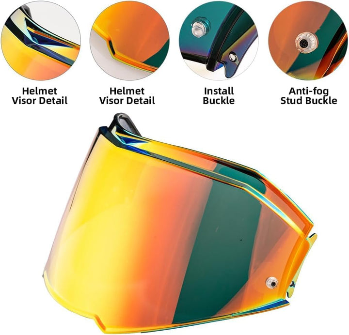 Helmvisier für LS2 FF900/ Valiant II,Motorradhelm Visier,Motorrad Wind Schild Helm Objektiv Visier,V