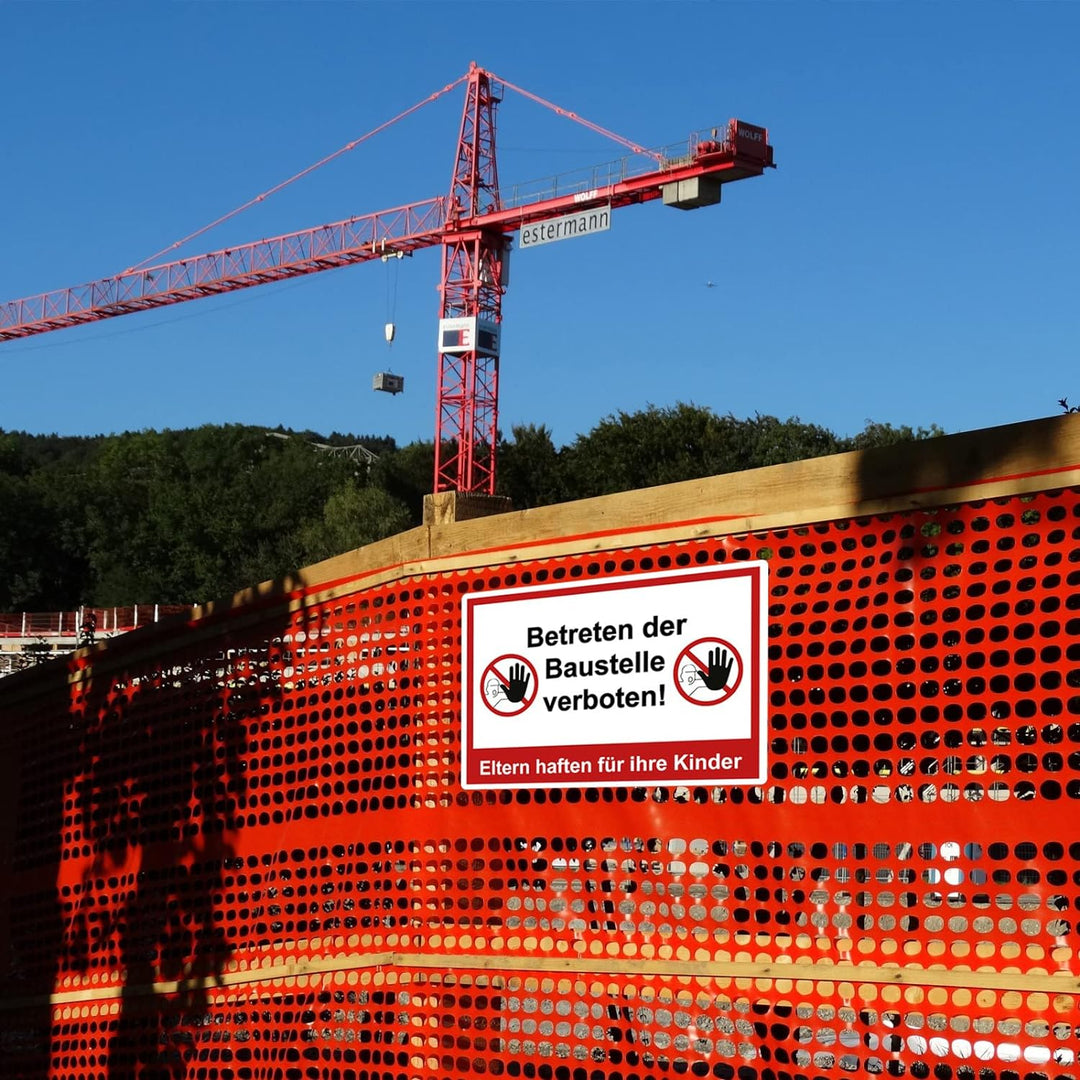5 Stück XXL Betreten der Baustelle verboten Schild 40 x 30 cm Eltern haften für ihre Kinder ! aus st