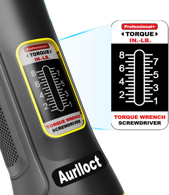 Aurlloct MicroClick Drehmomentschraubendreher 1/4 Zoll, 1-8 Nm Drehmomentschlüssel, Premium Drehmome