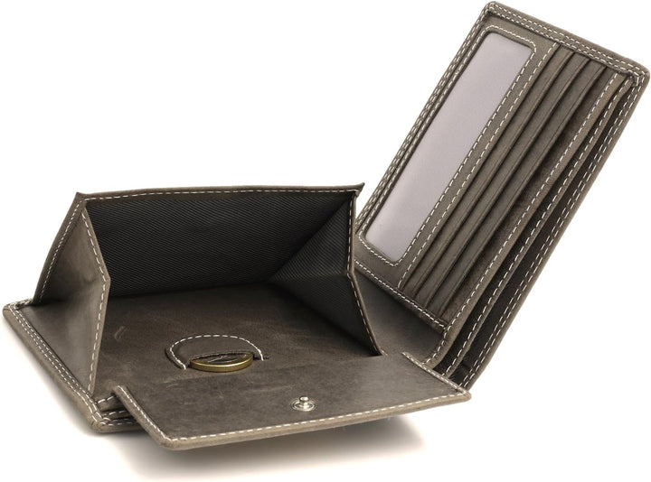 Fa.Volmer ® Leder Geldbörse Herren mit RFID-Schutz - extra-stabile Doppelnaht - 6 Fächer für Kreditk