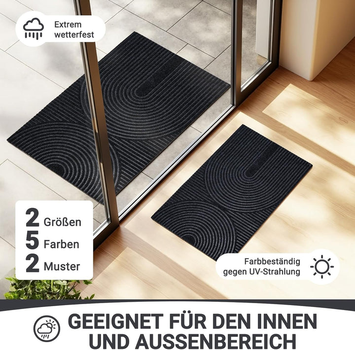 Fussmatte 60x90cm, rutschfeste Maschinenwaschbare Schmutzfangmatte, Teppich Wohnzimmer Innen und Aus