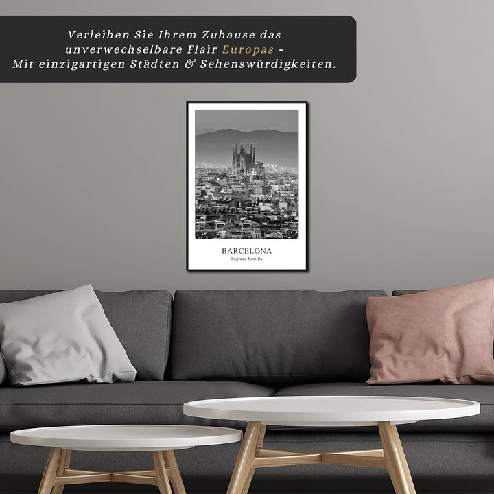 daazoo Gerahmtes Bild Barcelona Sagrada Familia | Wandbild Rahmenbild | Kirche Basilika Gaudi Spanie