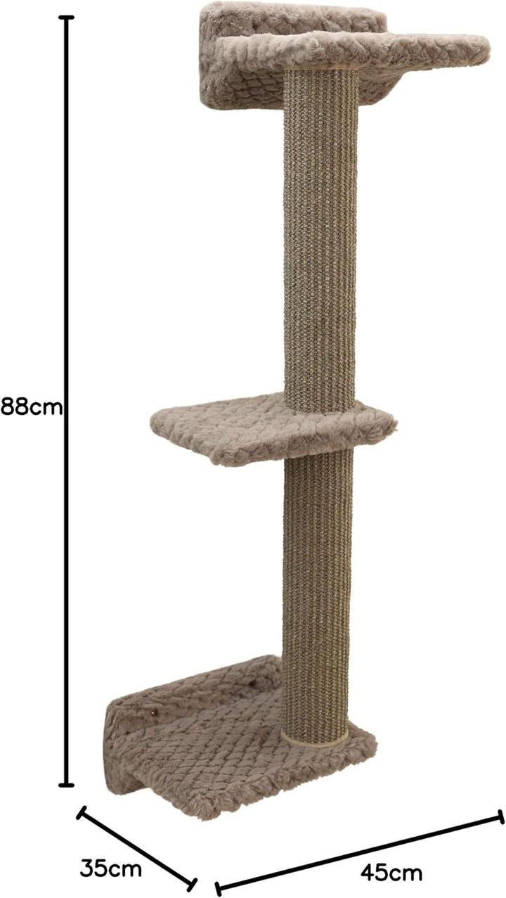 Kerbl Pet Kletterwand Monte Alpi, Wandkratzbaum, Taupe, max. Belastbarkeit 10kg, 8-teilig, platzspar