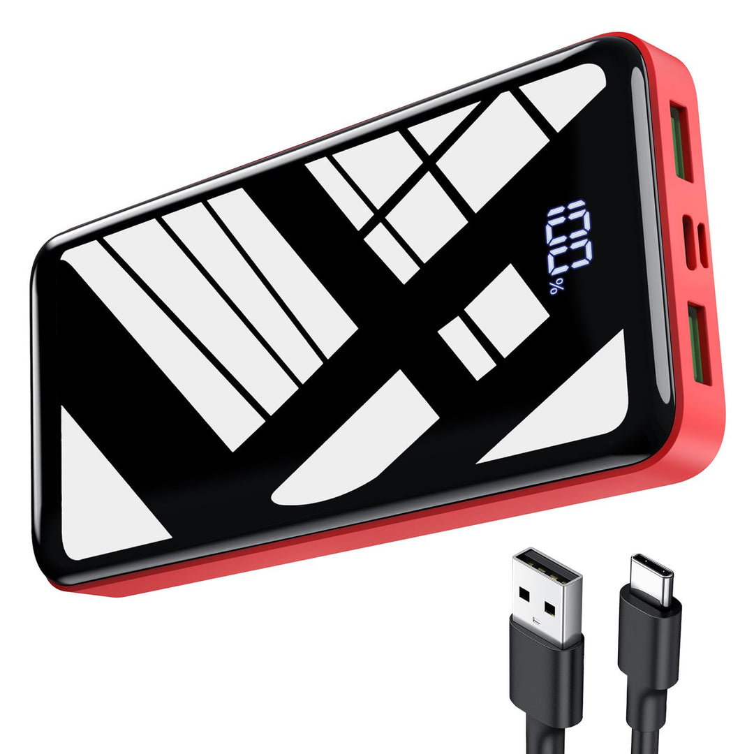 Power Bank 27000mAh 22.5W Powerbank PD20W USB C Externe Handyakkus Rot-2, Rot-2