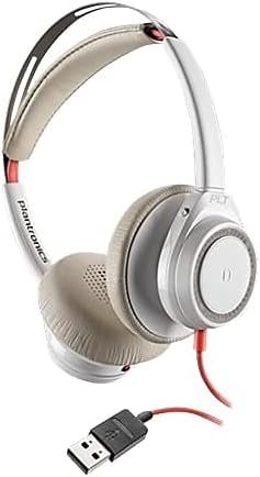 Plantronics Blackwire 7225 - Schnurgebundenes Stereo-Headset ohne Mikrofonarm, Weiss Weiss, Weiss