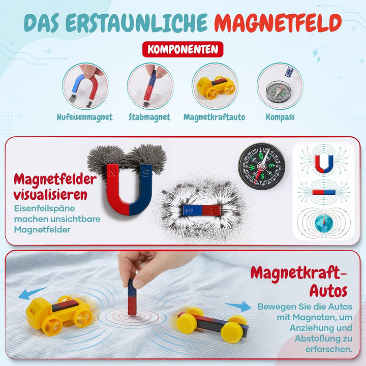 Teenii Elektrizität und Magnetismus Experimentierkasten für Kinder, STEM Wissenschaftsset mit Stromk