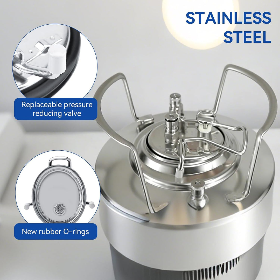 Keg Lid, Stainless Steel Beer Lid Continuous Carbonation Keg Lid Corny Keg Lid with Liquid Post Kohl