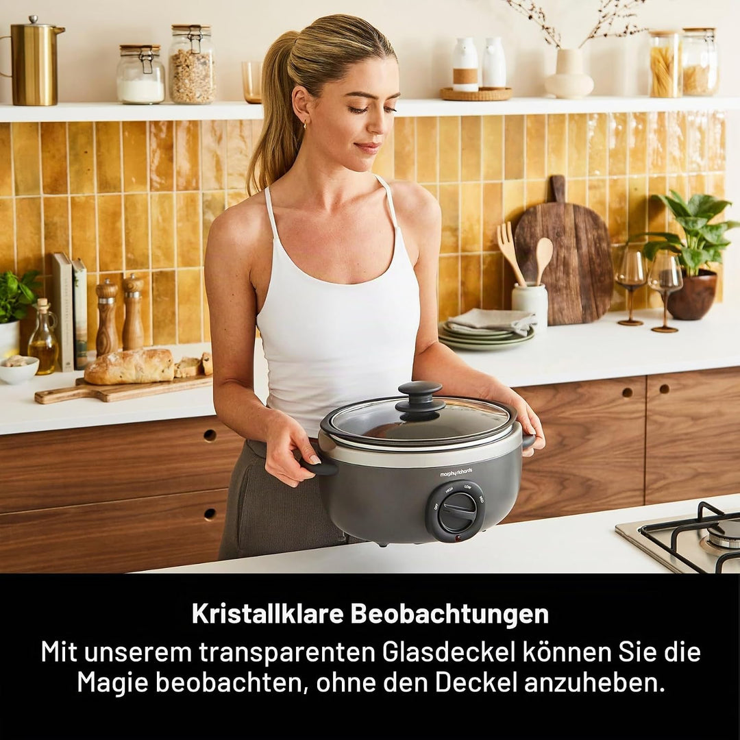 Morphy Richards 460022 Anbraten und Eintopfen 3,5 Liter Oval Slow Cooker Titan 3.5L Titan