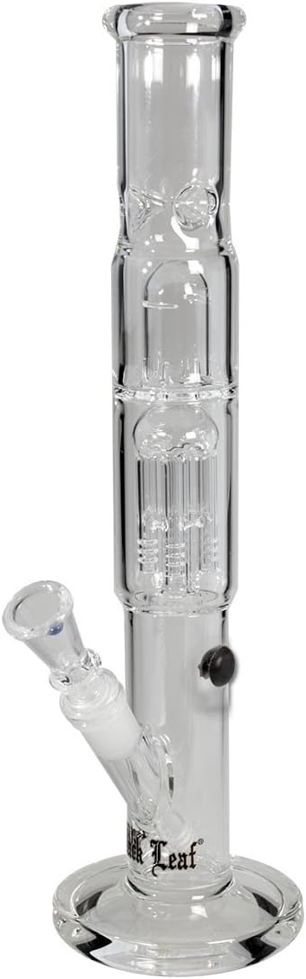 Black Leaf Elite 6-Arm Percolator Eis-Bong 38 cm 18er Inside Diffusor Chillum, 14er Kopf, OHNE Kickl