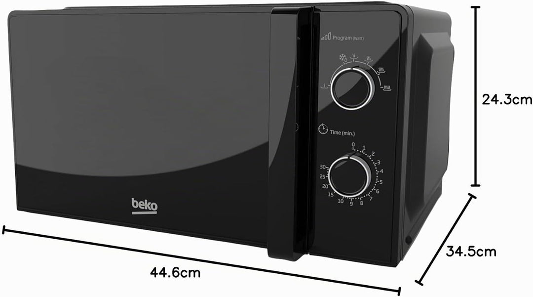 Beko MOC20100BFB Mikrowelle Solo 20 Liter, 700 W, Timer max. 30 min, 5 Stufen, Auftau- und Aufwärmfu