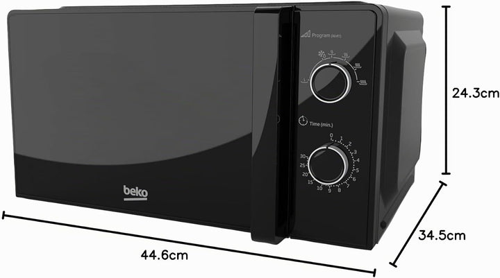 Beko MOC20100BFB Mikrowelle Solo 20 Liter, 700 W, Timer max. 30 min, 5 Stufen, Auftau- und Aufwärmfu